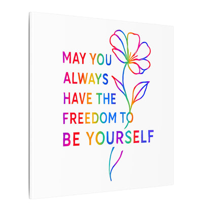 May You Always Have the Freedom to Be Yourself – Rainbow Affirmation Canvas Wall Art