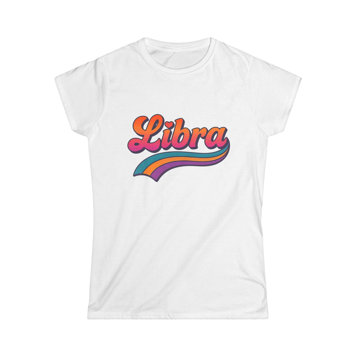 Libra Women’s Softstyle Tee – Empowering Retro Zodiac Colorful Shirt