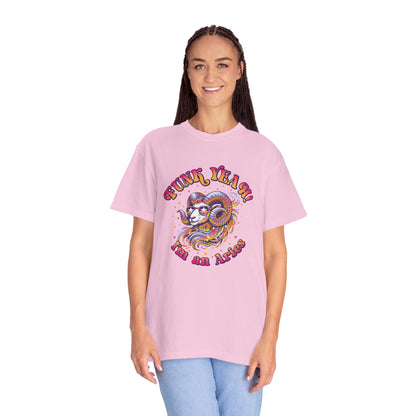 FUNK YEAH!! I’m an Aries Tee – Retro Multicolor Zodiac Shirt, Groovy Fun Style