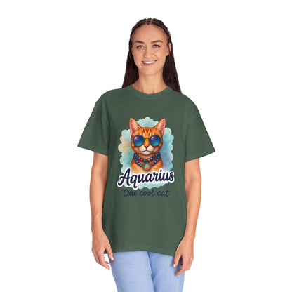 Aquarius One Cool Cat – Groovy Cosmic Kitty T-shirt