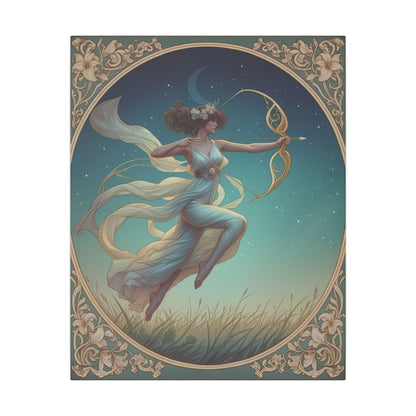 Artemis Under the Stars – Art Nouveau Goddess Wall Art