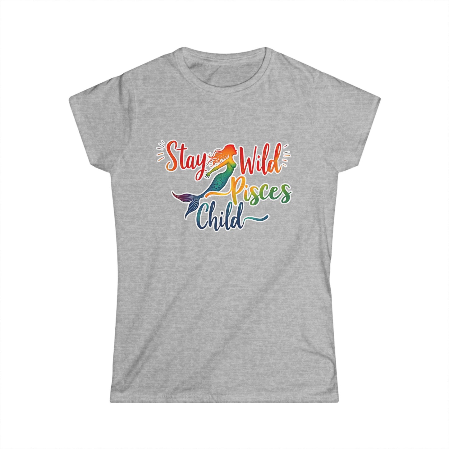 Stay Wild Pisces Child Women’s Softstyle Tee – Empowering Mermaid Zodiac Shirt