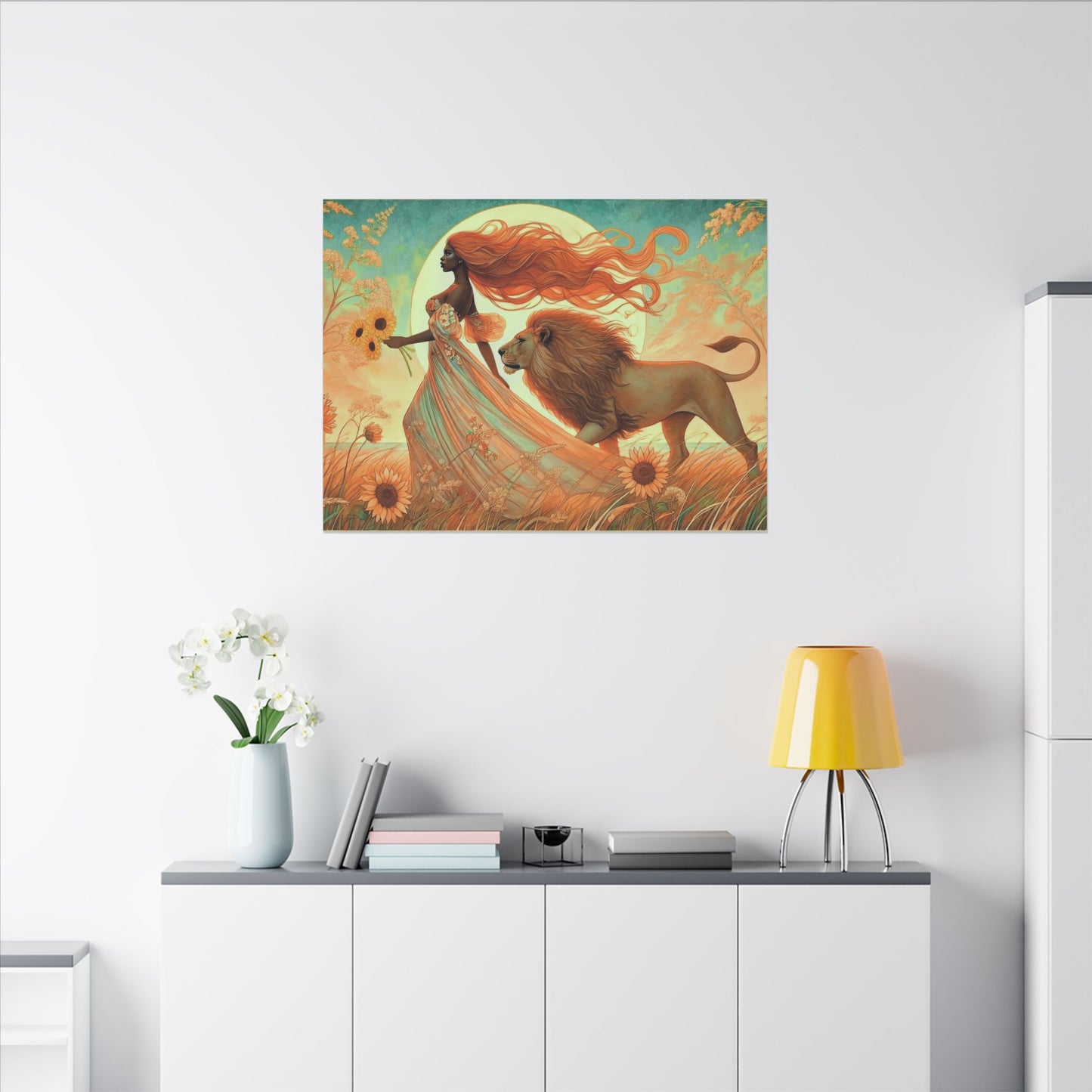 Leo Radiance – Regal Majesty Zodiac Canvas Wall Art