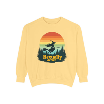 Hexually Active Unisex Crewneck – Sassy Retro Comfort Colors Midweight Sweatshirt