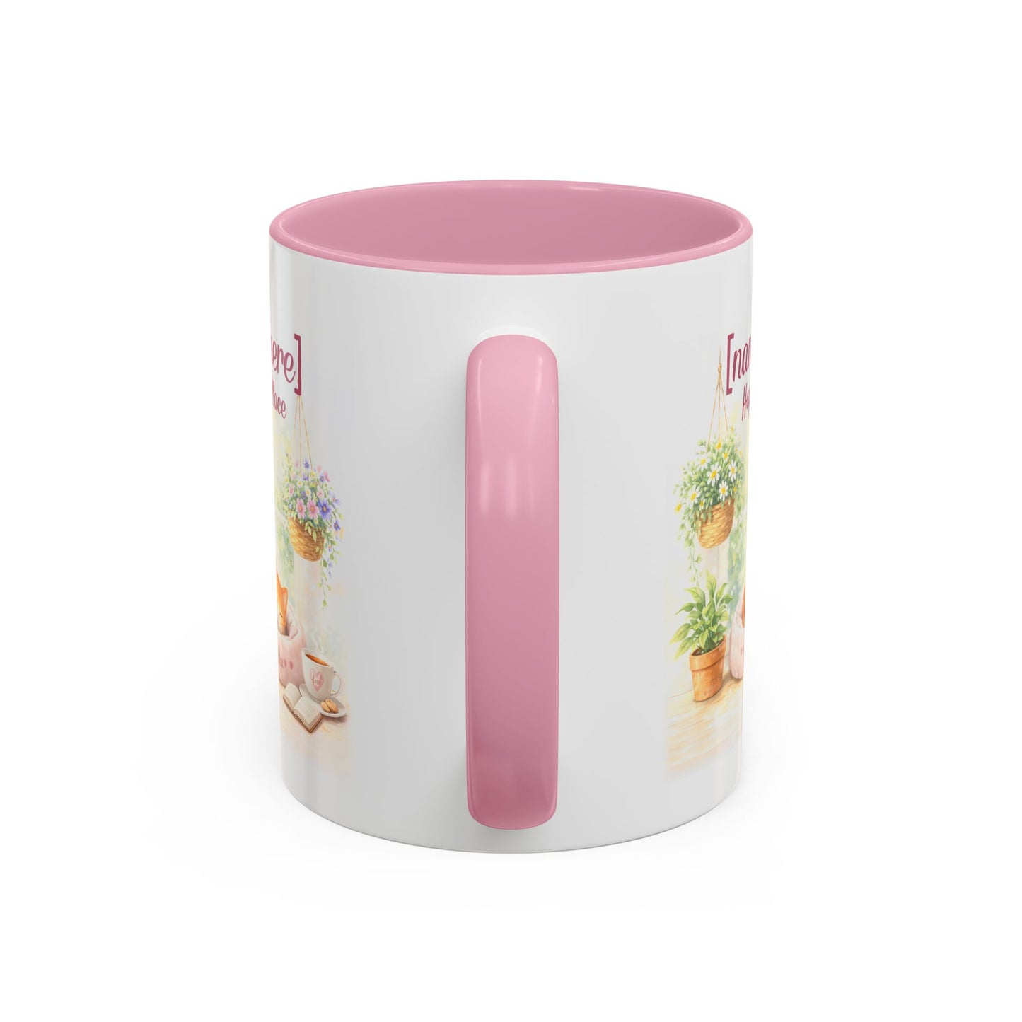 Personalized Name Cat Mug - Custom "Happy Place" Ceramic Mug for Cat Lovers