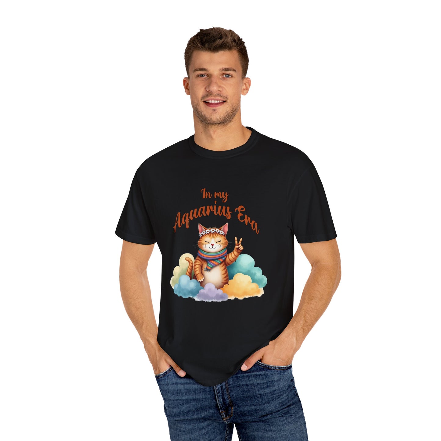 In My Aquarius Era Tee – Colorful Funny Zodiac Cat Shirt