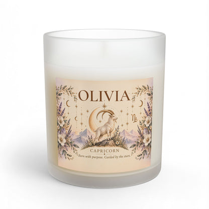 Personalized Boho Celestial Capricorn Ram Candle 11oz