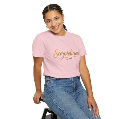 Scorpiolicious – Retro Script Scorpio Tee