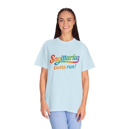 Sagittarius Gotta Run – Colorful Tee Zodiac Shirt