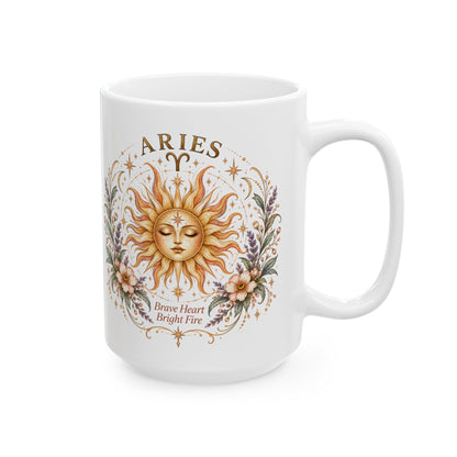 Aries Zodiac Mug 11oz and 15oz | Celestial Astrology Coffee Cup
