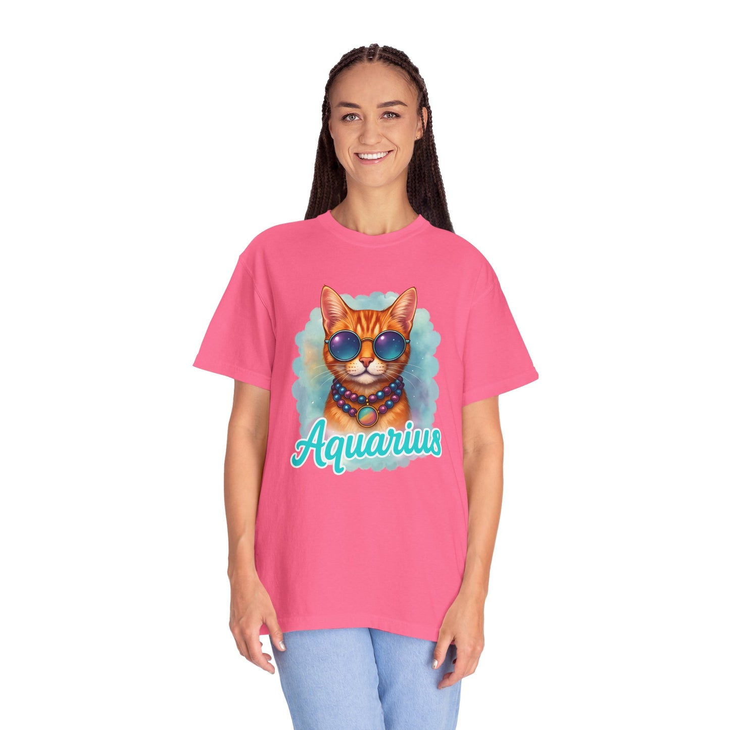 Aquarius – Colorful Cool Cat Zodiac Shirt