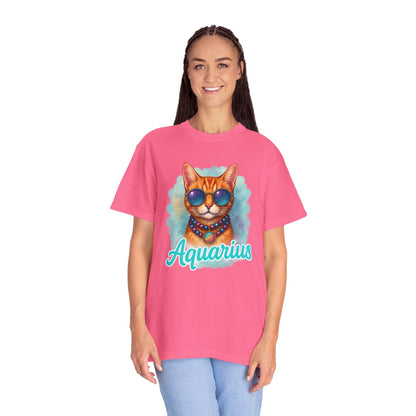 Aquarius – Colorful Cool Cat Zodiac Shirt
