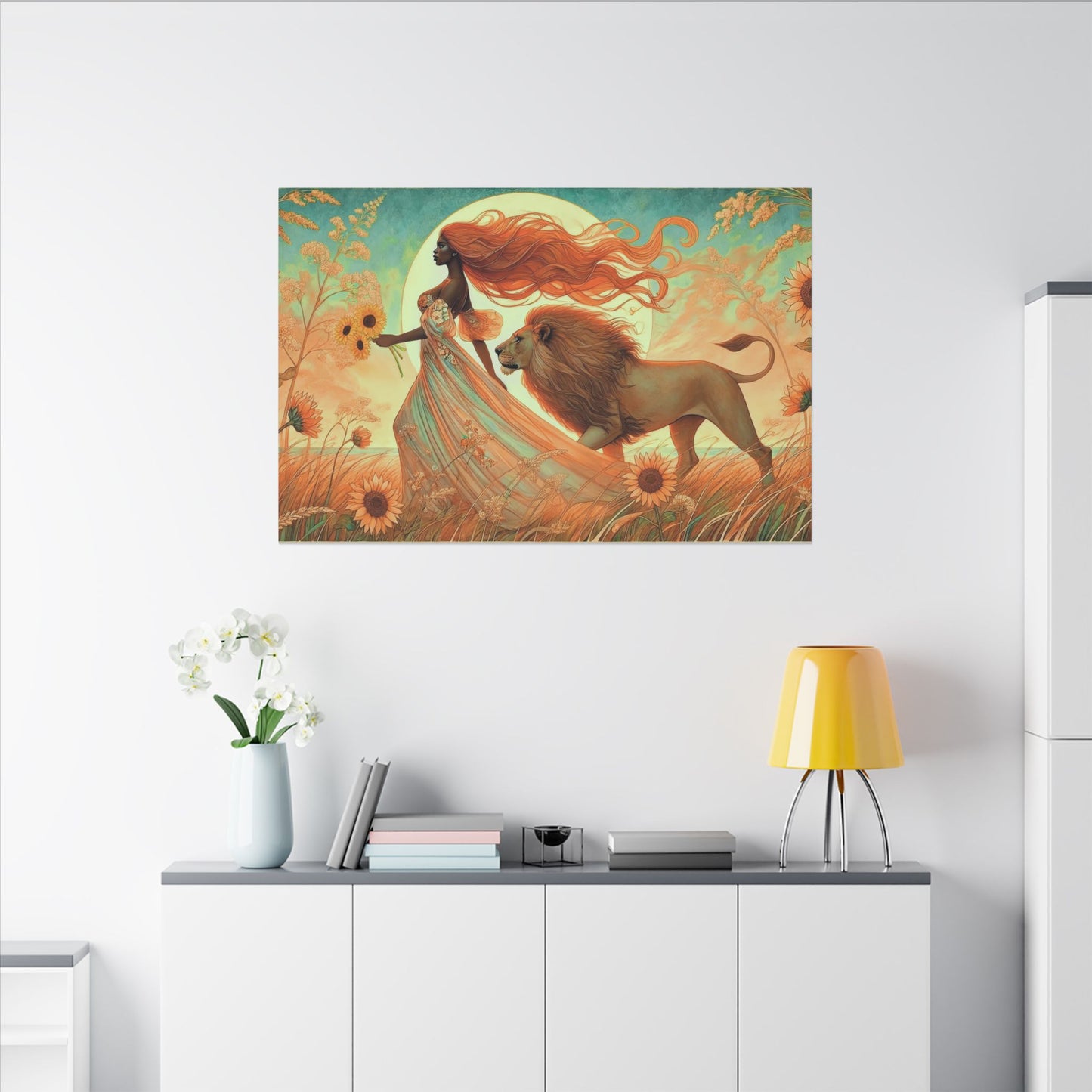 Leo Radiance – Regal Majesty Zodiac Canvas Wall Art