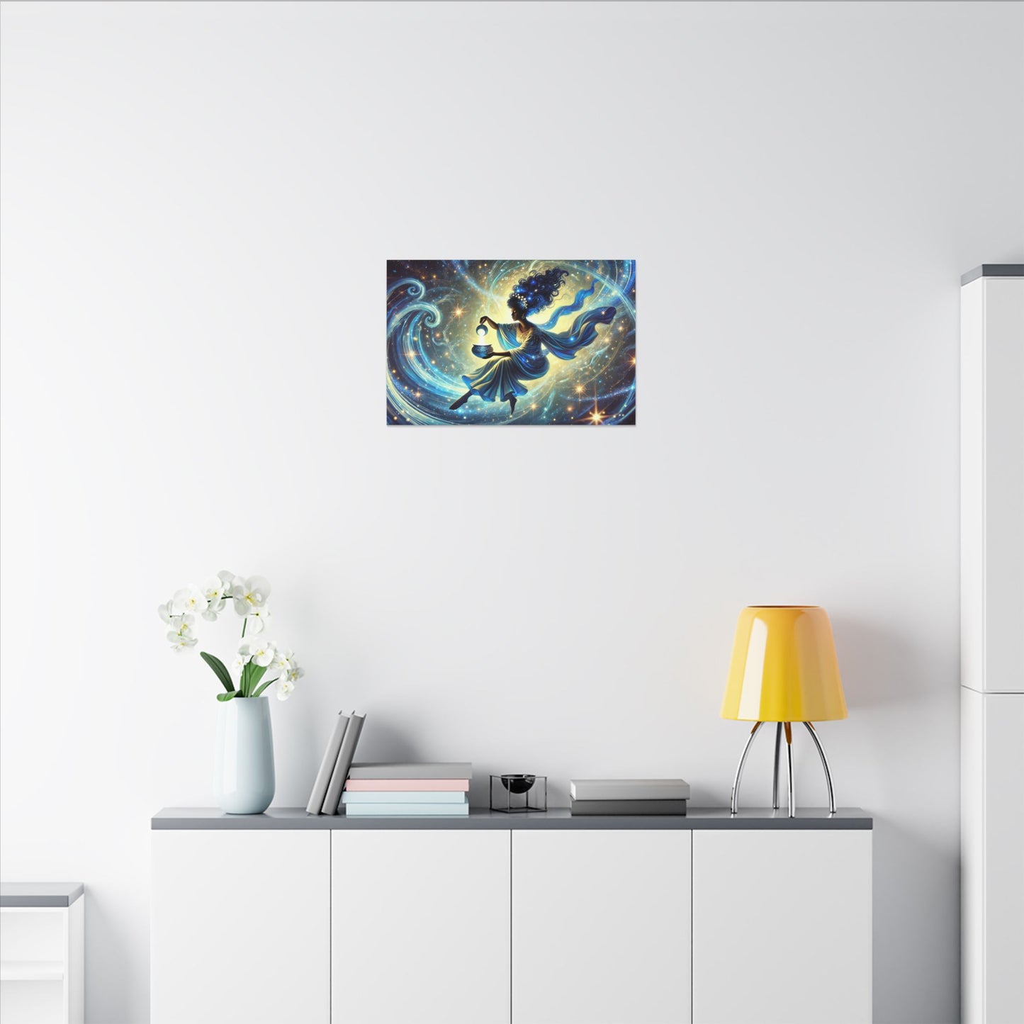 The Light Bearer – Mystical Celestial Wall Art on Eco-Friendly Canvas