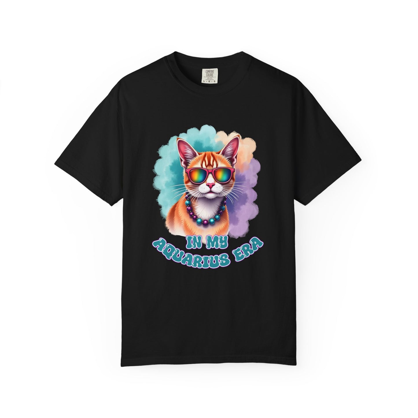 In My Aquarius Era – Rainbow Cat Vibes Tee