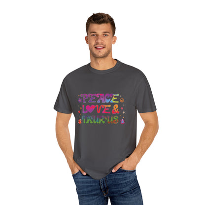 Peace Love & Taurus – Earthy Retro Zodiac Tee