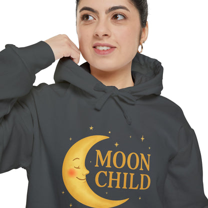 Moon Child Unisex Hoodie – Vibrant Celestial Comfort Colors Midweight Hoodie