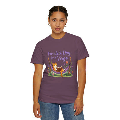 Purrfect Day for a Virgo Tee – Colorful Zodiac Cat Shirt
