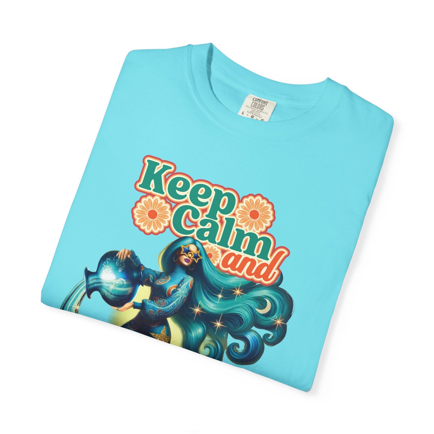 Keep Calm and Aquarius On – Retro Water Bearer Zodiac Tee