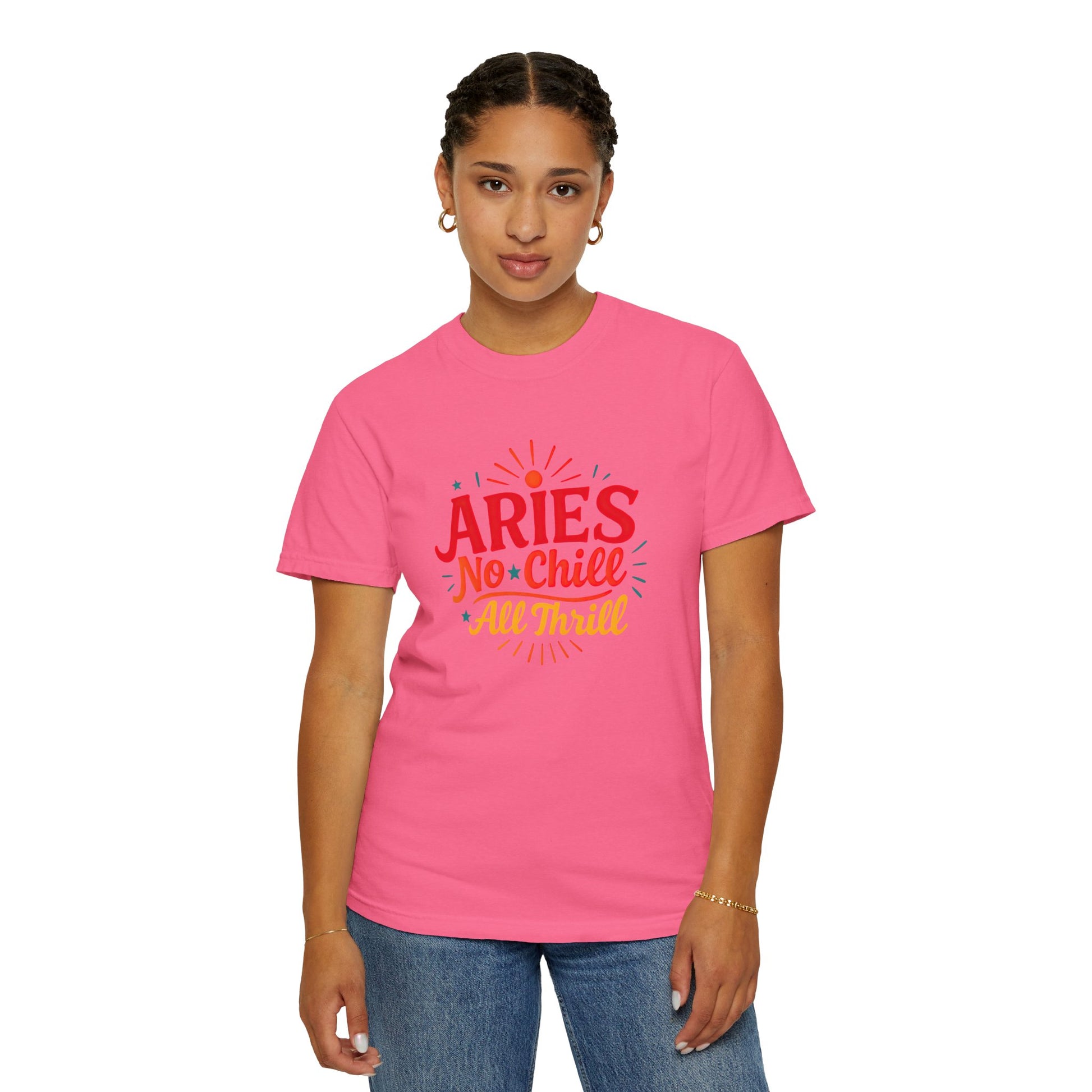 Aries No Chill All Thrill Tee – Sassy Zodiac Humor Shirt - Enchanted Sky