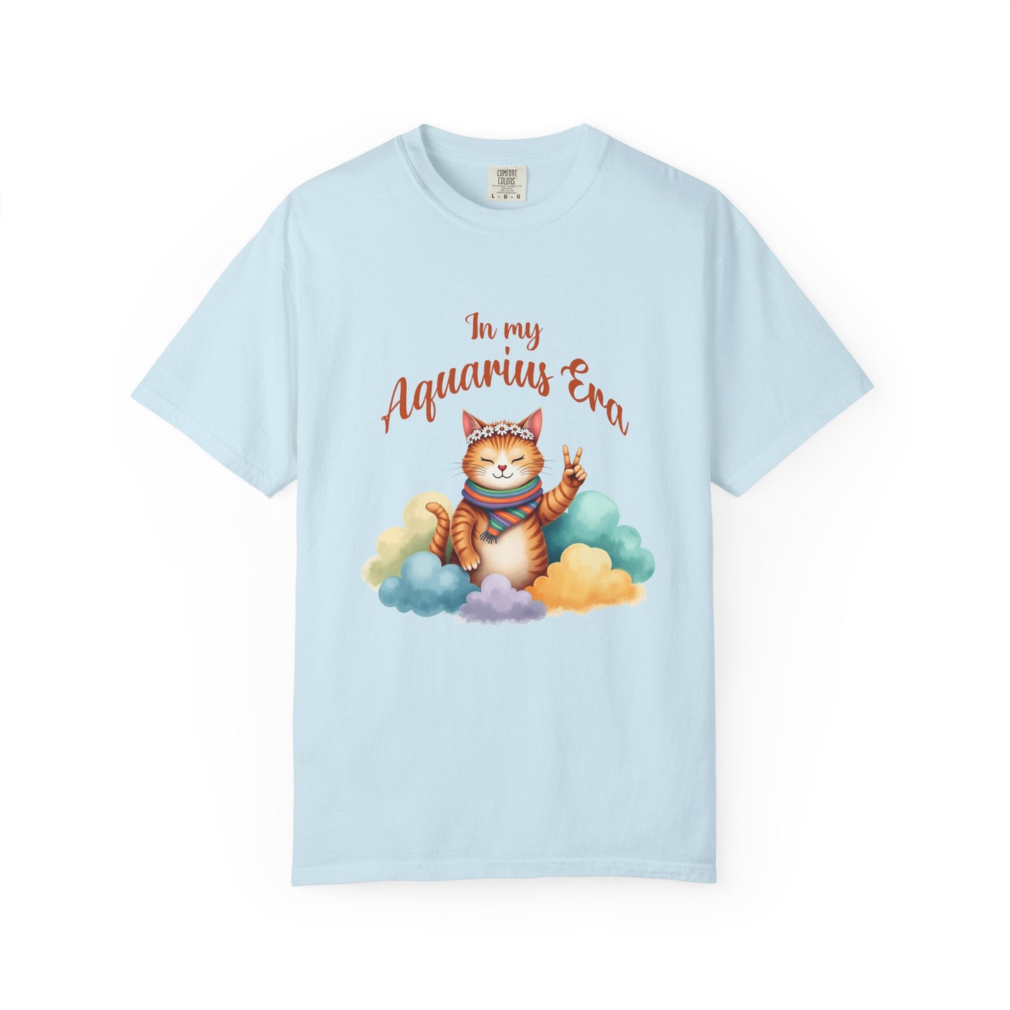 In My Aquarius Era Tee – Colorful Funny Zodiac Cat Shirt