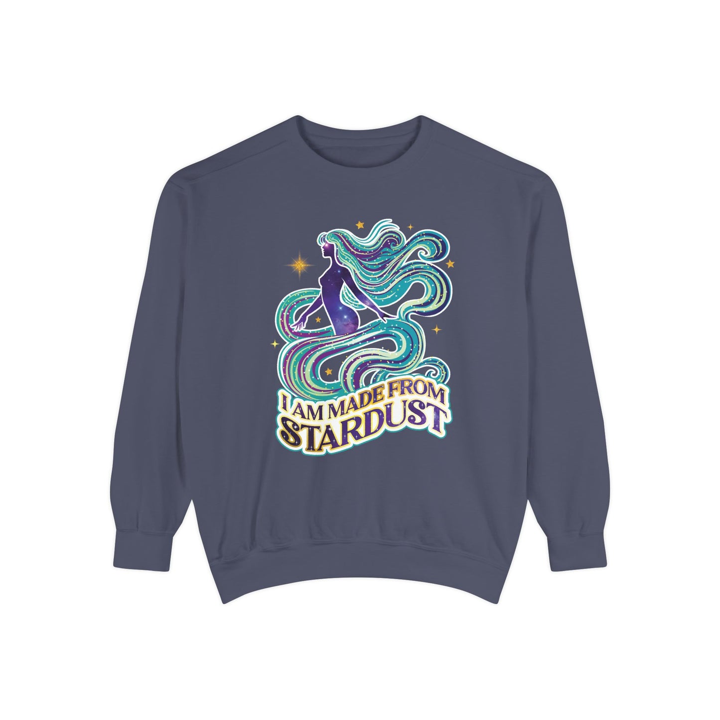 I Am Made From Stardust Unisex Crewneck – Empowering Celestial Comfort Colors Midweight Sweatshirt