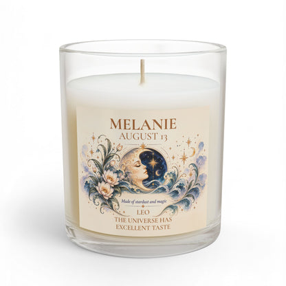 Personalized Zodiac Sign Candle with Birth Date and Name