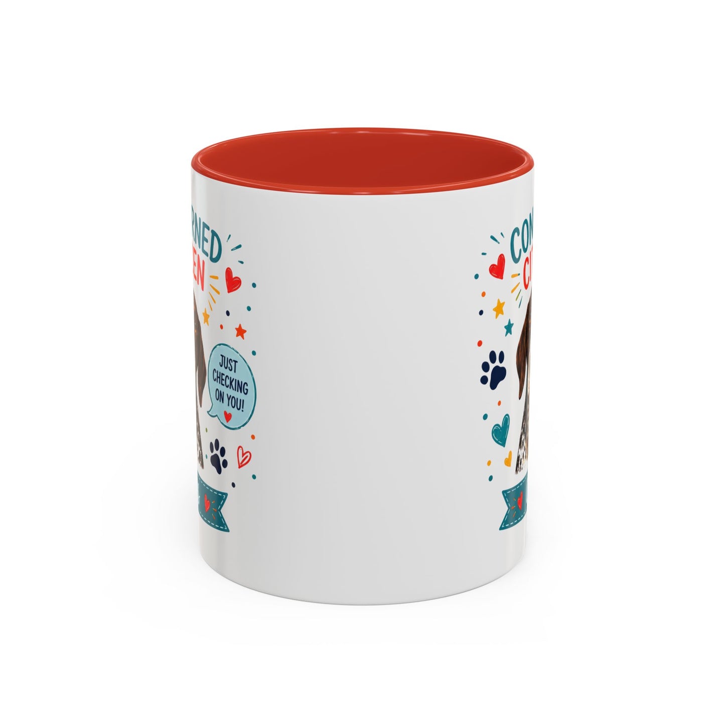 Personalized Dog Mug "Concerned Citizen" | Custom Pet Color Accent Mug with Dog Photo & Name | Funny Dog Lover Gift