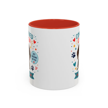 Personalized Dog Mug "Concerned Citizen" | Custom Pet Color Accent Mug with Dog Photo & Name | Funny Dog Lover Gift