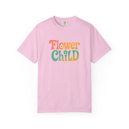 Flower Child Retro Colorful Tee – Groovy 70s Comfort Colors Shirt