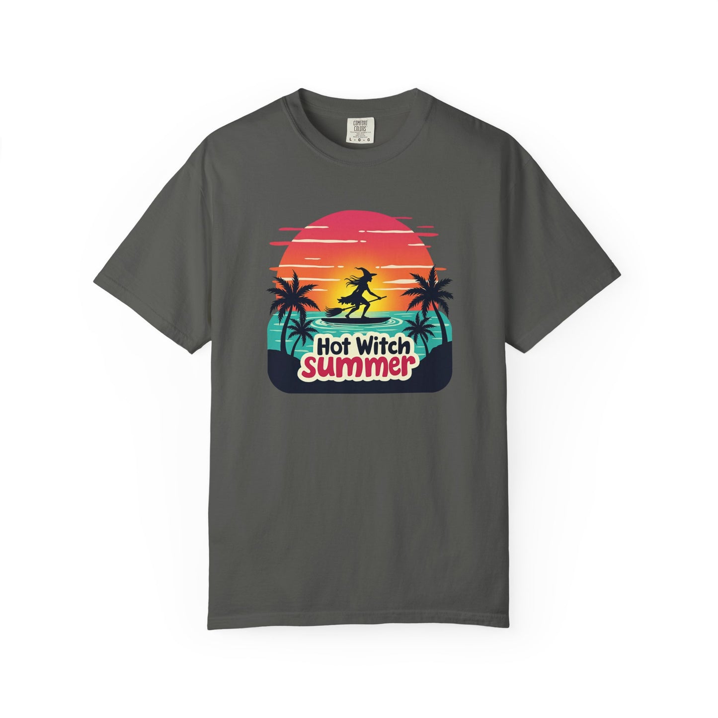 Hot Witch Summer - Surfing Retro Sunset Beach Tee