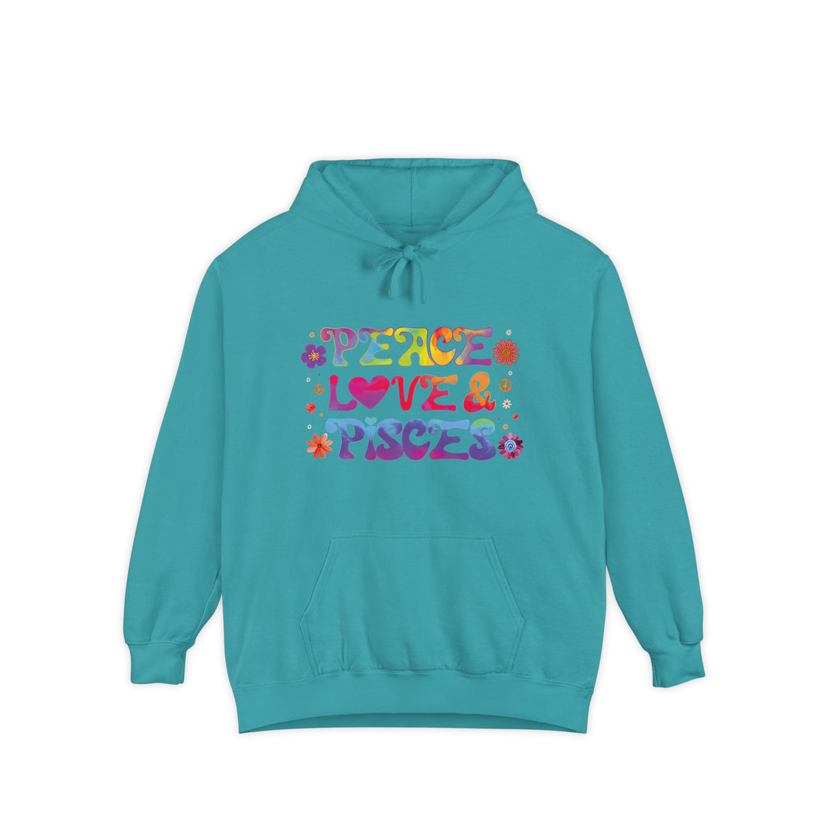 Peace Love & Pisces Unisex Hoodie – Groovy Retro Comfort Colors Midweight Hoodie