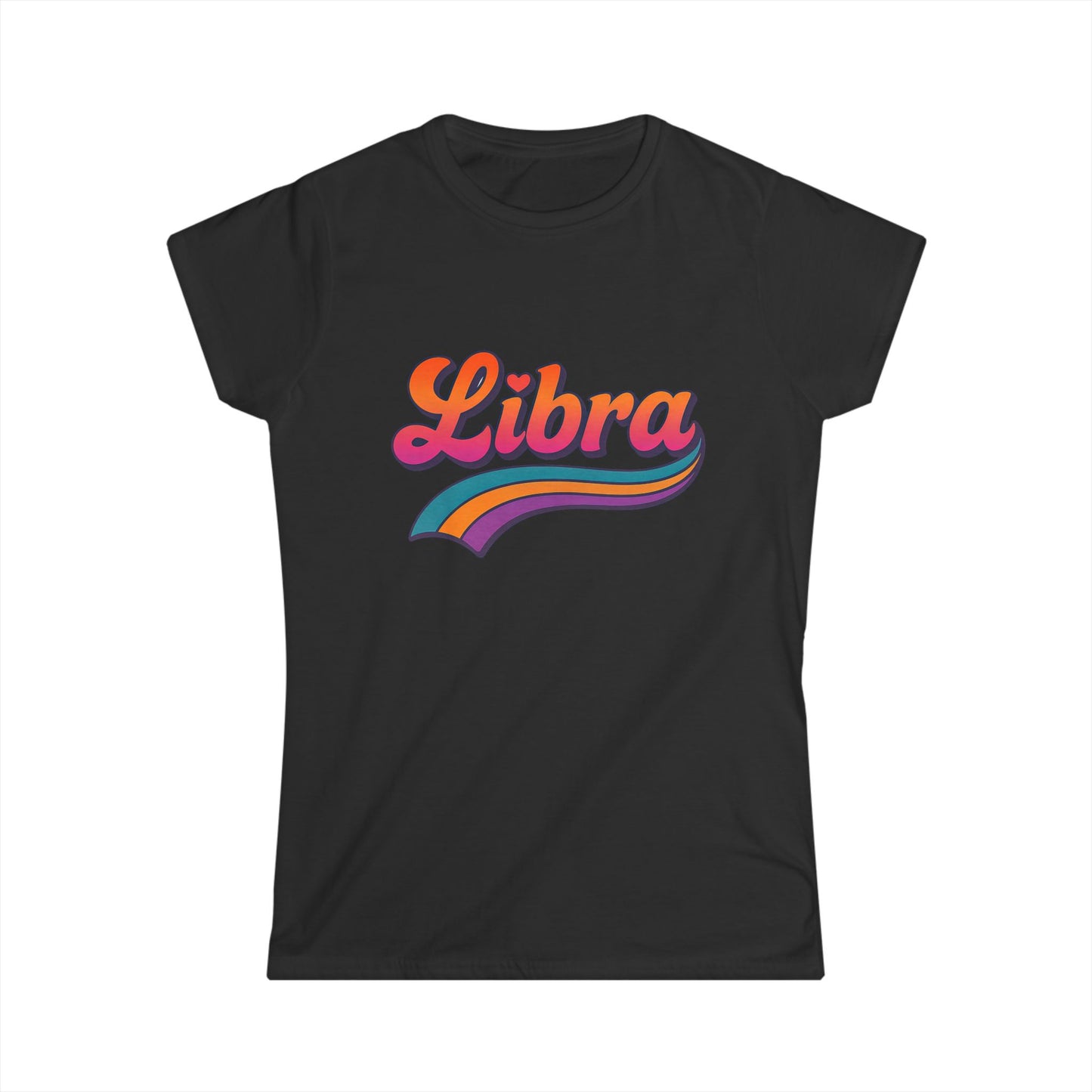 Libra Women’s Softstyle Tee – Empowering Retro Zodiac Colorful Shirt