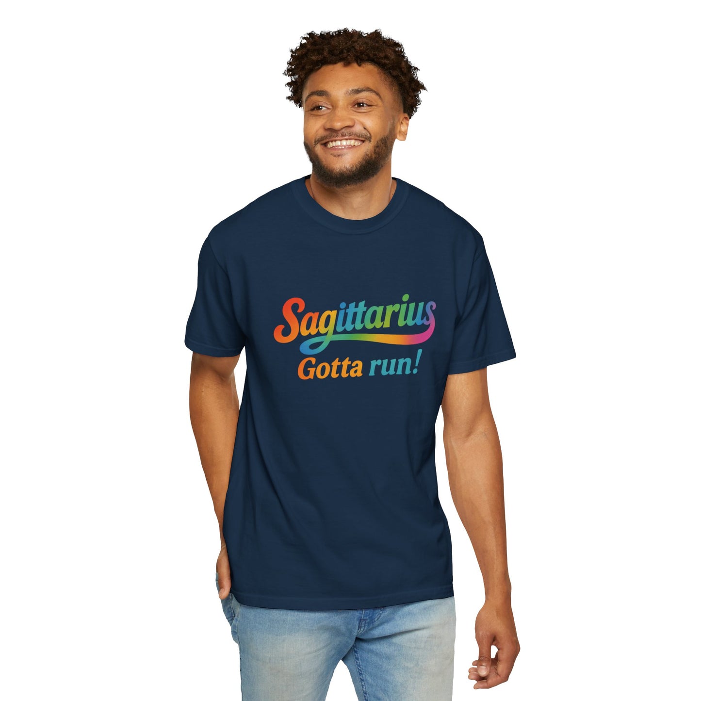 Sagittarius Gotta Run – Colorful Tee Zodiac Shirt