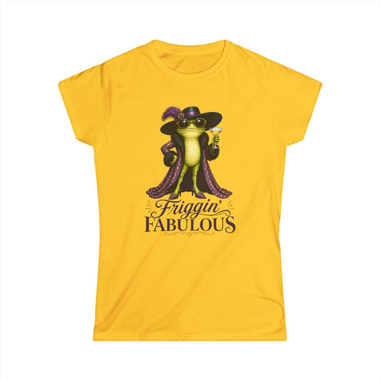 Friggin’ Fabulous Frog Shirt - Funny Fashion Frog Affirmation Tee for Women - Glam Frog Graphic Shirt