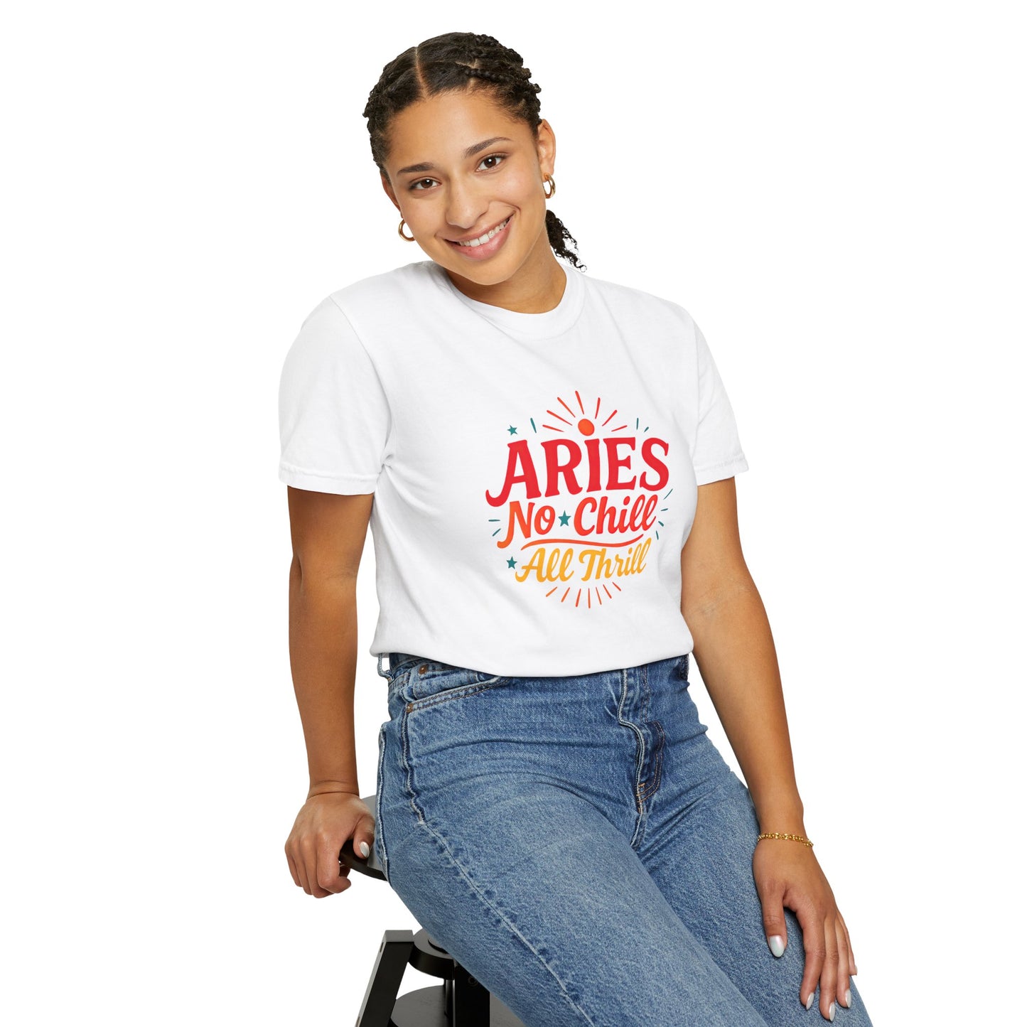 Aries No Chill All Thrill Tee – Sassy Zodiac Humor Shirt - Enchanted Sky