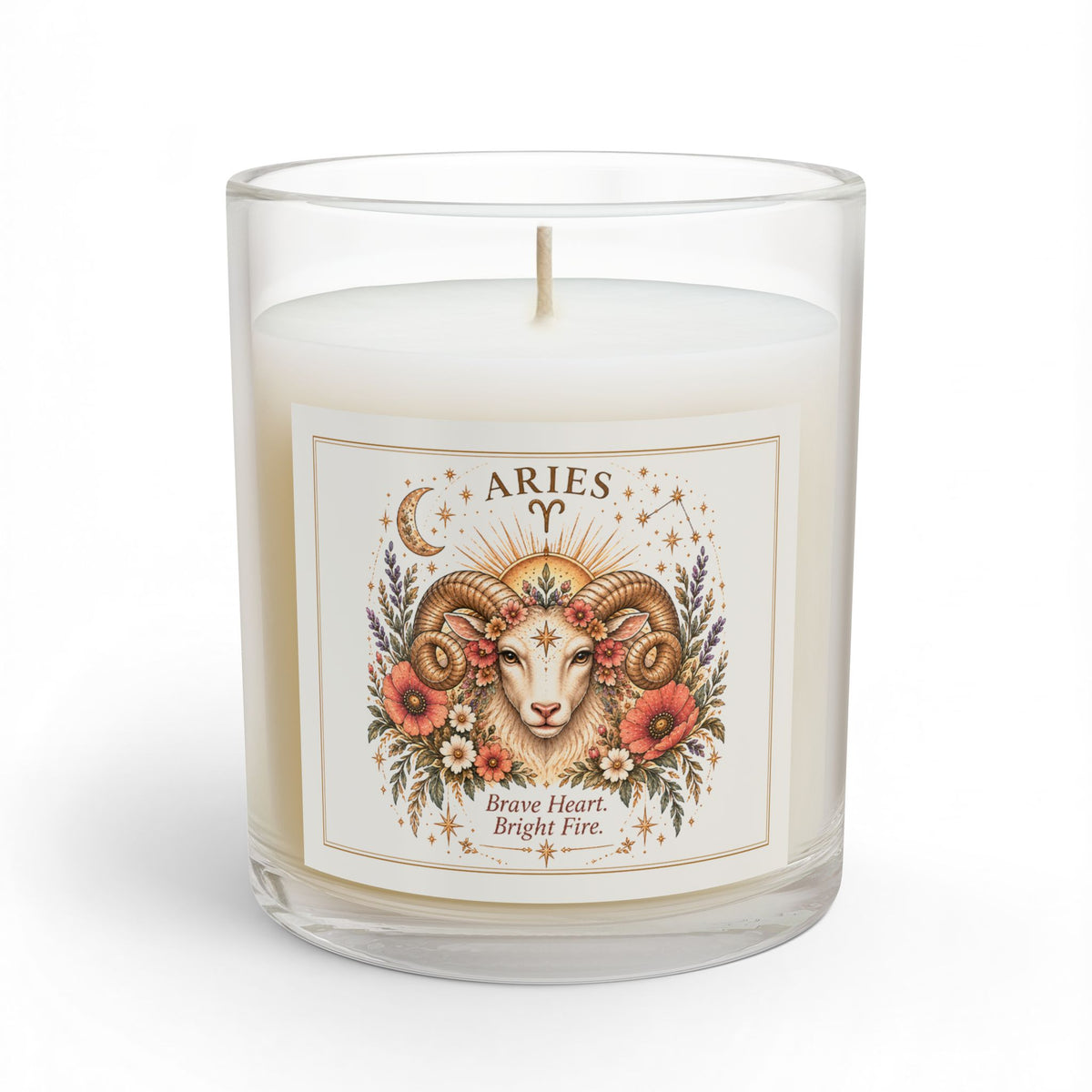 Aries Ram Floral Astrology Zodiac Scented & Unscented Candle 11oz