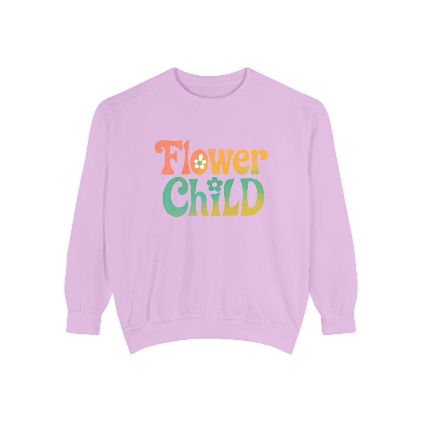 Flower Child Unisex Crewneck – Groovy Flower Power Comfort Colors Midweight Sweatshirt