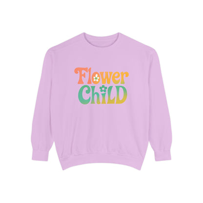 Flower Child Unisex Crewneck – Groovy Flower Power Comfort Colors Midweight Sweatshirt