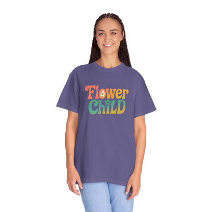 Flower Child Retro Colorful Tee – Groovy 70s Comfort Colors Shirt