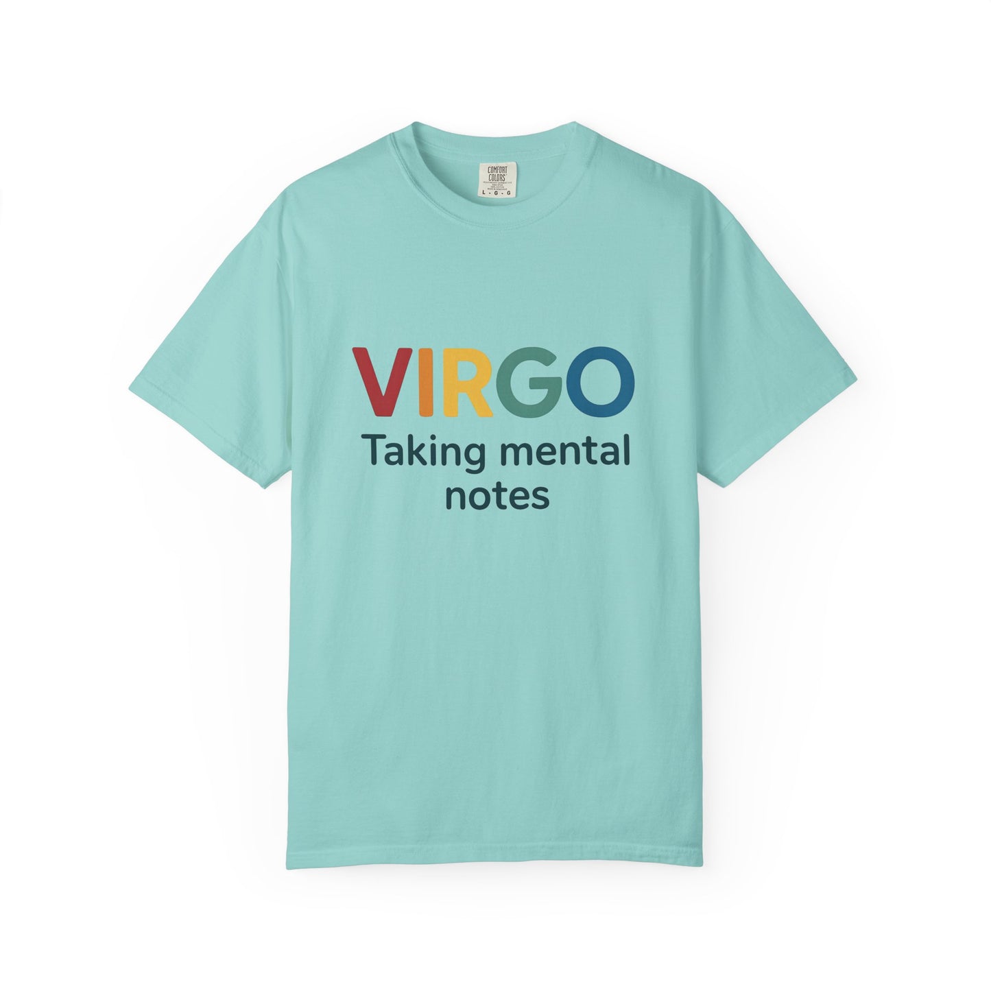 VIRGO Taking Mental Notes – Rainbow Minimalist Zodiac Tee