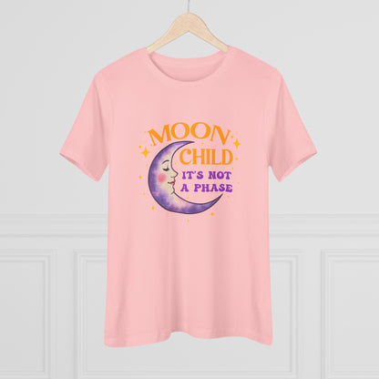 Moon Child It's Not A Phase Women’s Relaxed Tee – Empowering Celestial Colorful Shirt