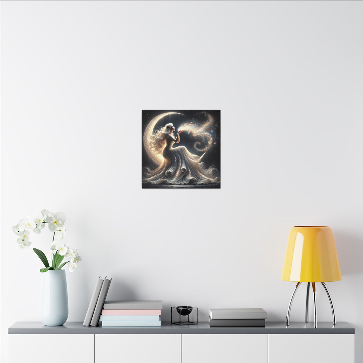 Stardust Wishes – Glamorous Moon Goddess Wall Art (Art Nouveau Inspired)