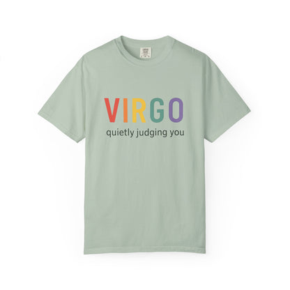 VIRGO quietly judging you – Rainbow Zodiac Tee