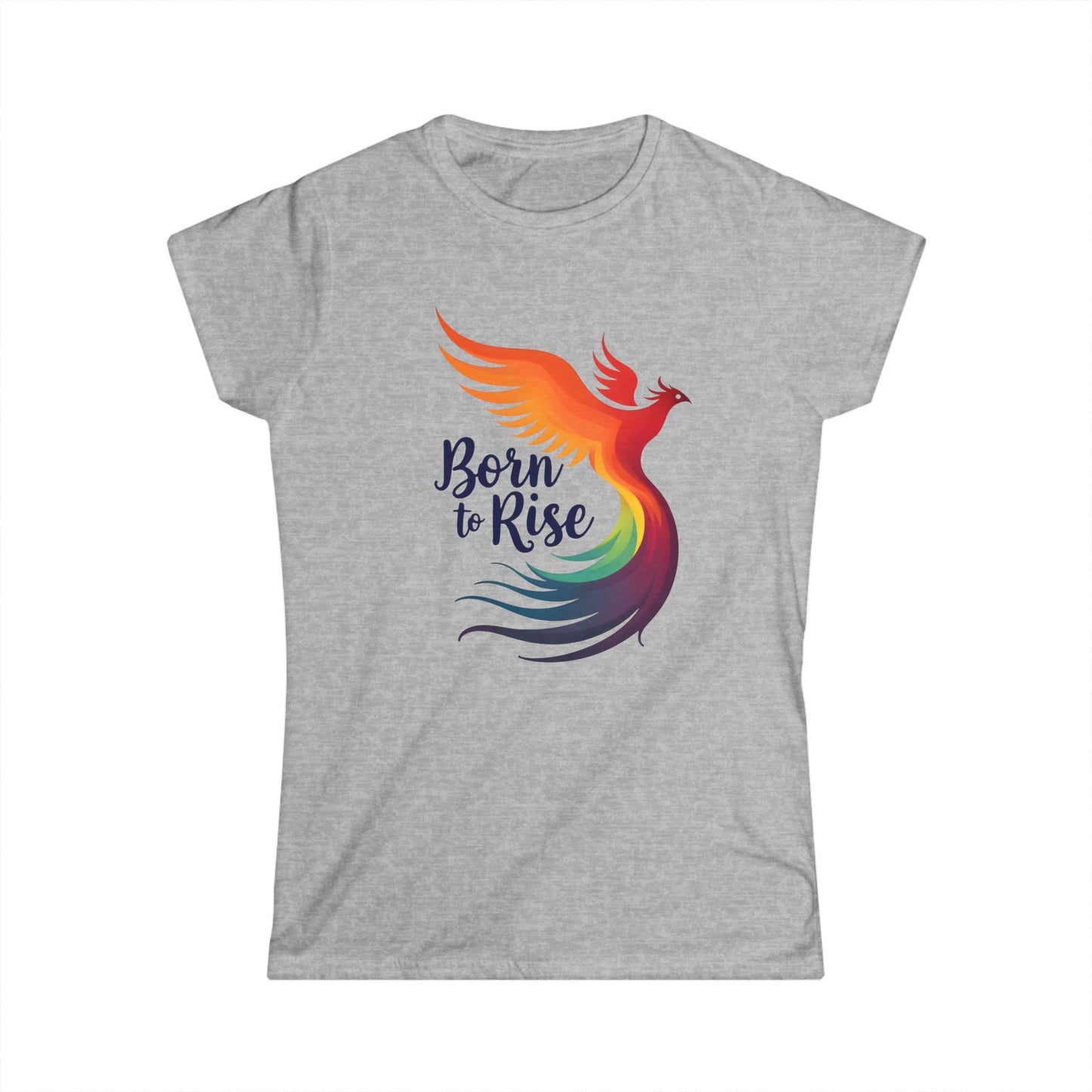 Born to Rise Phoenix Tee – Empowering Colorful Graphic Shirt