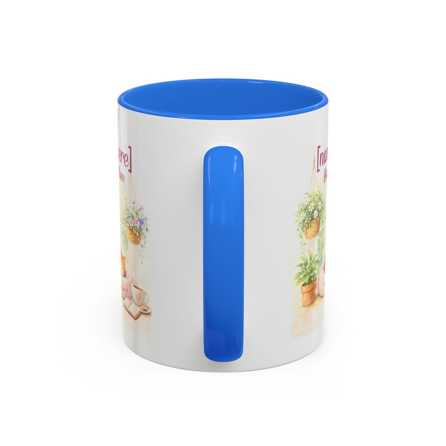 Personalized Name Cat Mug - Custom "Happy Place" Ceramic Mug for Cat Lovers