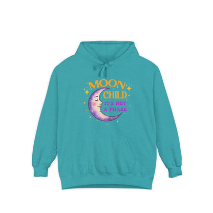 Moon Child Not a Phase Unisex Hoodie – Colorful Celestial Comfort Colors Midweight Hoodie