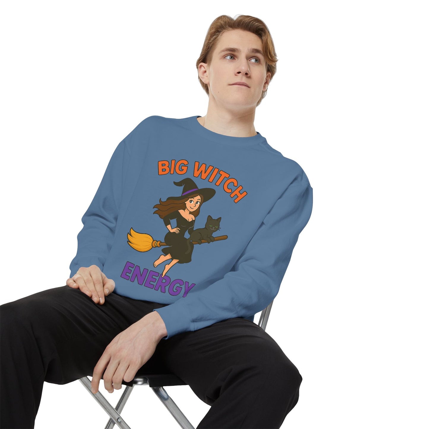 Big Witch Energy Sweatshirt – Funny Witch Cat Broom Pullover