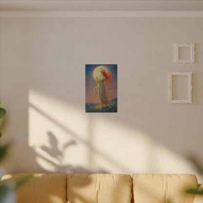 Moonlight Wishes – Luminous Goddess Wall Art (Art Nouveau Inspired)