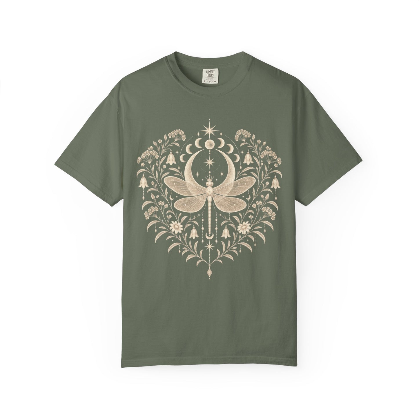 Boho Moon & Floral Mystic Dragonfly T-Shirt